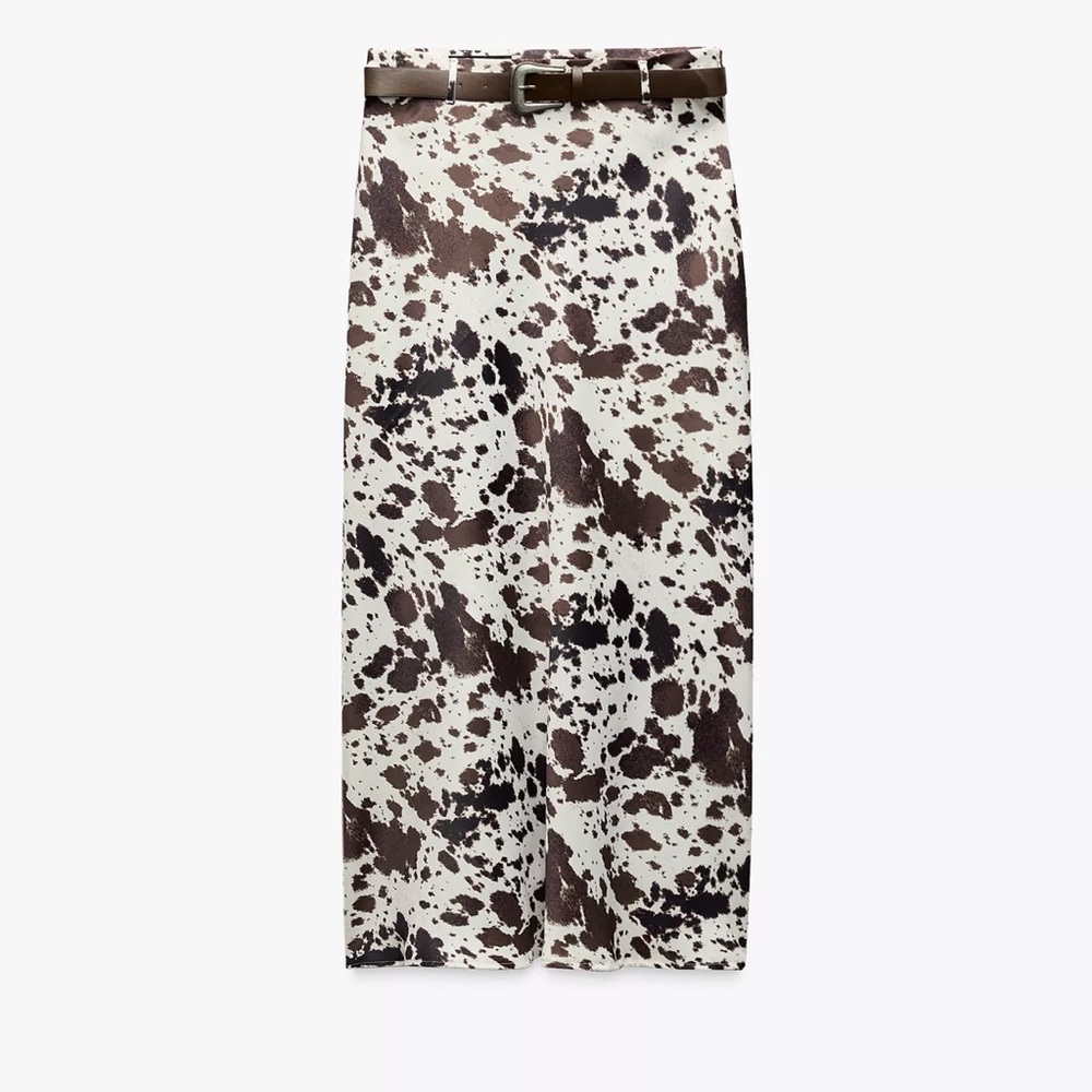 Stylish Brown and white  Patterned Skirt